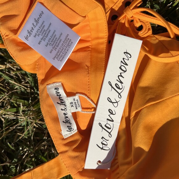 NWT For Love And Lemons Clementine Bra Top Yellow Orange Crop XS fits Small - Picture 6 of 8